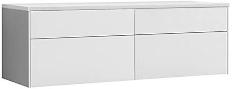 StoneArt Badmöbel Set Mineralguss Waschbecken Waschschale Aufsatzwaschbecken und Unterschrank Waschtisch Einzel- oder Doppelwaschbecken Venice VE-1600pro weiß 160cm
