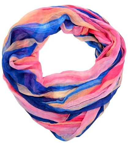 JameStyle26 Farbverlauf Seide Sommer Loop Verlauf Regenbogen Rainbow Silk Uni Rundschal Schlauchschal Stola Schal leicht