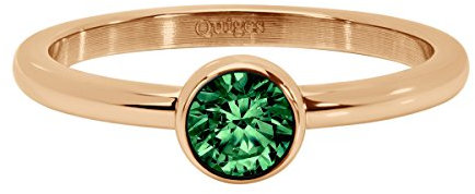 Quiges Edelstahl Rosegold Grüne Zirkonia Rund Füllring 2mm Höhe Stapelring Kombinationsring Bandring 20mm (63)