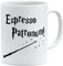 OM3® Espresso Patronum - Tazza con bacchetta magica, in ceramica, 325 ml, stampa su entrambi i lati, colore: Bianco