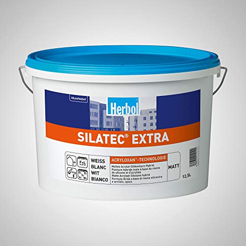 Herbol Silatec ExtraWeiß Fassadenfarbe | Mit Filmschutz gegen Algen- und Pilzbefall | 5 Liter