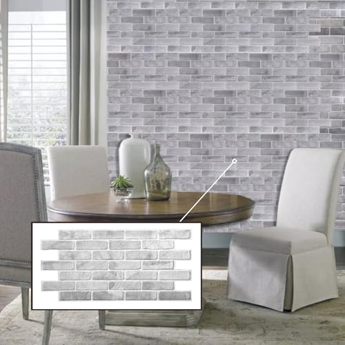 3D-Wandpaneele PVC | Ziegel Optik | 1-20 Platten - 0.5-10 m² | Für Wohnzimmer, Küche & Bad | Einfache DIY-Montage (1, Old Gray Brick)