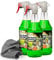 detailzone Felgenreiniger Set: 3X TUGA Alu Teufel Spezial grün 1 Liter + 1x Microfasertuch 40x40 cm grau