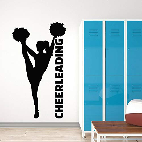 NSRJDSYT Kunst Wandtattoo Unterstützung Sportlich Cheerleading Mädchen Sport Teams Vinyl Wandaufkleber Dekoration Für Fitnessstudio Fitnessraum 149x84cm
