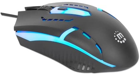 Manhattan Gaming Maus PC Maus RGB - Gaming Mouse Computer Maus mit Kabel Gamer Maus Gaming 4 Programmierbaren Tasten 1500 DPI USB Mäuse für Laptop Pc Windows Mac OS (Schwarz), 190206