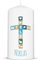 GRAVURZEILE Bedruckte Kleine Kerze - Konfirmation Symbol - Personalisiert mit Name & Datum - brilliant bedruckte Kerze - Geschenk für Mädchen & Jungen zur Konfirmation - Farbe: Kleine Kerze
