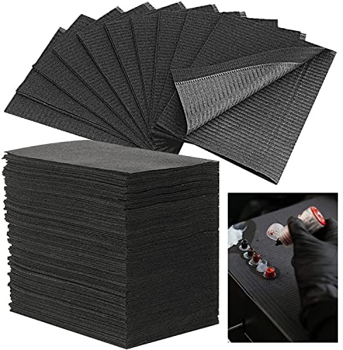 125 Stück schwarze Dental lätzchen - LEAYOKA Einweg-Wasserdichte Tattoo-Lätzchen, Tattoo-Tisch abdeckungen Sauberes Pad Patienten-Lätzchen Tattoo-Abdeckungen Vorräte Zahntrocken…