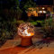 Garden Mile Steel Flame Design Fire Pit 61cm - Laser Cut Metal Portable Fire Pits for Garden - Hand Painted Bronze Effect 360 Flame View Globe(Helios Fire Globe)