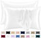 Lazzaro Satin Silk Pillowcases for Hair and Skin - Hypoallergenic Pillow Cases 2 Pack with Envelope Closure - Ultrasoft Standard Size White Silk Pillowcases (50 x 75 cm)