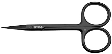 Grip Präzisionsschere Mattschwarz MB5 Edelstahl Beauty Schere | Scharfe, feine Klingen, präzises Trimmen, langlebige Salonbauweise