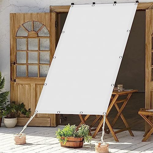 Filet dombrage Voile d'ombrage 1.5 x 3.6 m,Toile Ombrage HDPE Respirant (185g/㎡), Voile d'ombrage avec Cordes,Filet Protection Solaire, pour Voiture,Restaurant,Jardin, Blanc