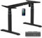 Flamaker Schreibtisch Höhenverstellbar Elektrisch Höhenverstellbarer Schreibtisch Gestell 3-Fach-Teleskop mit Kollisionschutz, USB-Buchse, 4 Memory-Steuerung (Grey+3 Stage Frame)