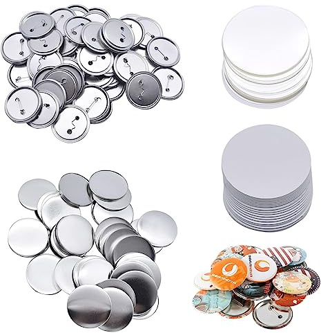 100er Set Buttons Selber Machen, Buttonrohlinge, DIY Pins Buttons Design EIN Abzeichen, Button-Set mit Pin, für Bastel Handwerk und Handwerk Aktivitäten (58mm / 2.25Zoll)