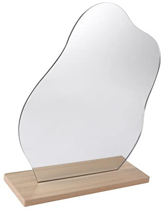 Warmhm Tischspiegel Unregelmäßig Für Schminkspiegel Mit Hochauflösendem Spiegel Für Studentenwohnheime Foto-Requisite Heimdekoration Silber