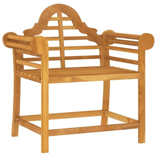 vidaXL Garden Chair in Solid Teak Wood - Marlboro Design - Water Resistant and Durable - Comfortable Seating with Armrests and Backrest - Perfect for Garden, Deck or Backyard'.