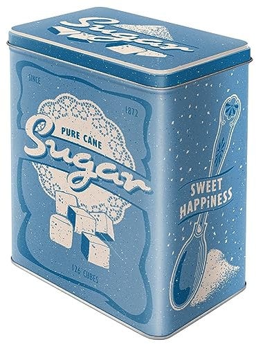 Nostalgic-Art Retro storage tin box L, 3 l, Sugar – Gift idea for the kitchen, large metal coffee tin, vintage design