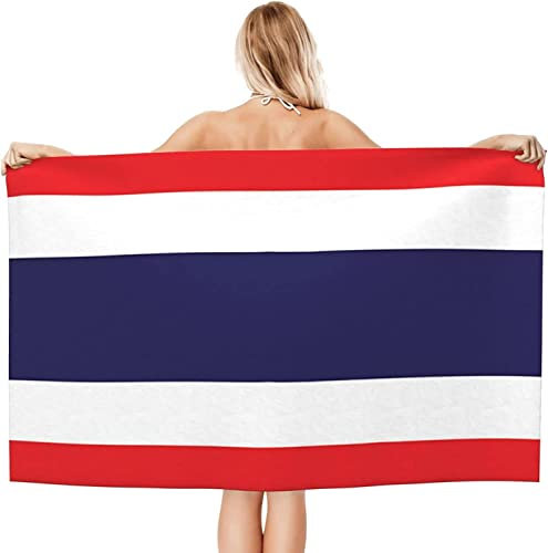 NLWQEKV Übergroßes Strandtuch, Flagge von Thailand, schnell trocknende, sandfreie Strandtücher für Strand, Pool, Bad, Yoga, Decke
