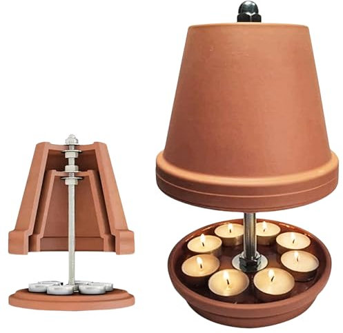 Mokernali Chauffe-Bougie Chauffe-Plat, Réchauffeur De Bougies Chauffe-Plat, Chauffe-Bougies, Four à Bougies Chauffe-Plat, Chauffe-Bougies en Terre Cuite, Décoration De Salon, pour 4 à 6 Bougies