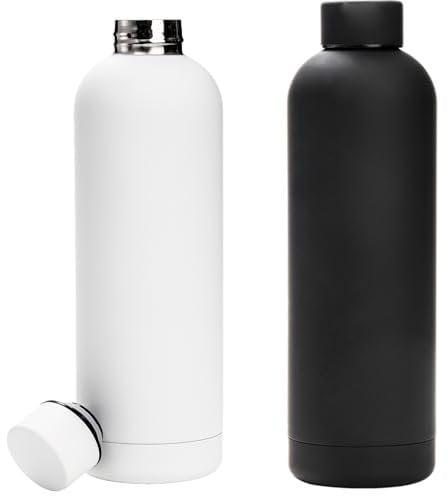 Yopay 2 Pack Stainless Steel Insulated Water Bottle, 25OZ Leakproof Vacuum Insulated Water Containers, Sports Water Bottles for The Go, Travel Hiking Camping Thermal Flask for Drinks Cold and Hot