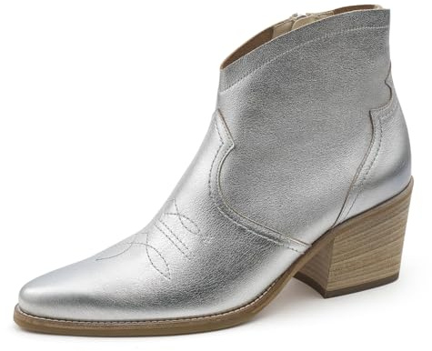 Paul Green Damen Stiefelette, Frauen Ankle Boots,Bootee,Booties,halbstiefel,Kurzstiefel,uebergangsschuhe,uebergangsstiefel,Silber (MET. Silver),40 EU / 6.5 UK