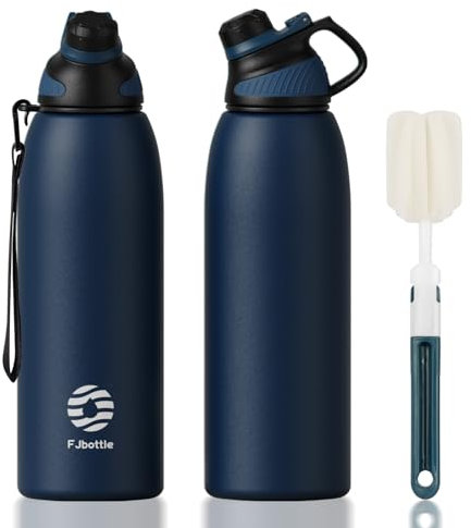 Fjbottle Bouteille d'eau en acier inoxydable de 600 ml/800 ml/1 L/1,5 L avec couvercle magnétique, isotherme sans BPA, bouteille d'eau sous vide pour boissons chaudes et froides, anti-fuite, pour la