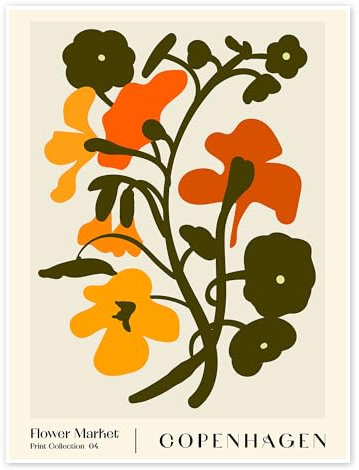Flower Market Copenhagen Poster von NKTN 50 x 70 cm Orange Wandbilder Wanddeko
