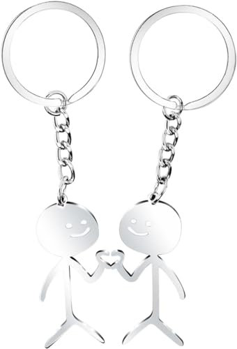 WKRTDY 2 porte-clés Doodle personnalisés avec Smiley Face cool - Créations uniques pour ado fille et garçon - Cadeaux créatifs originaux pour la Saint-Valentin - Idéal pour les hommes et les femmes