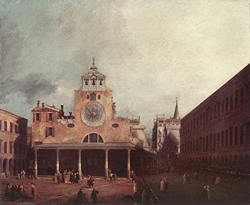 Toperfect 3 Ölgemälde San Giacomo Di Rialto Canaletto-Gebäude klassische Kunstdekoration auf Leinwand, Berühmte Werke 01, €50-2000 Handgemalt von Lehrern der Kunstakademien