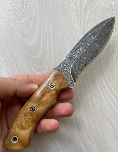 CraftTal Handgeschmiedet Jagdmesser, taschenmesser (Silberbeerenholz)