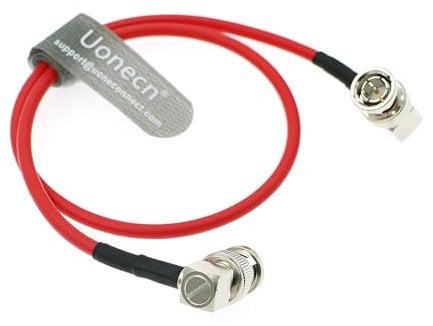 Uonecn Ultradünnes 12G Flexibles Koaxial SDI Kabel, Rechtwinkliges BNC-Stecker auf BNC-Stecker Koaxialkabel für RED Komodo Atomos Monitor für 4K Videokamera 75 Ohm 50CM|19inch