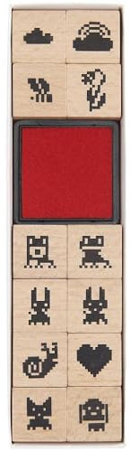 Stempelset Futschikato, Pixel, FSC 100%, 12 Stempel, 1 Stempelkissen
