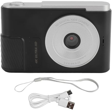 4K Digitalkamera für Fotografie, 48 MP FHD 16 Fach Digitalzoom Videokamera, Tragbare Kompaktkamera mit 2,4 Zoll Bildschirm, Vlogging Kamera mit CMOS Mobile Anti Shake für