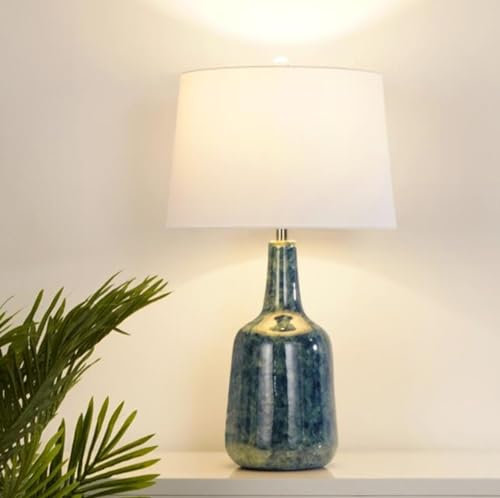 SSNCcNC Keramik groß Tischlampe Vintage Nachttischlampe Europäischen Minimalismus Dekorative Tischleuchte Schlafzimmer Hotel Wohnzimmer E27 40 * 73cm