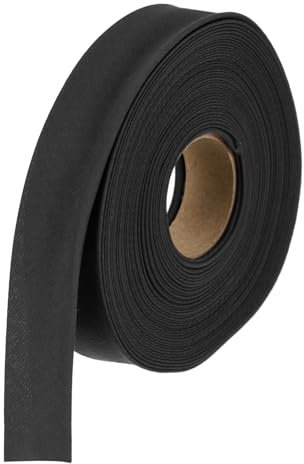 QUARKZMAN 25mm Baumwollköperband Baumwollband Saumband zum Nähen, Säumen, Quilten, Einfassen von Handarbeiten (Schwarz 10 Yards)