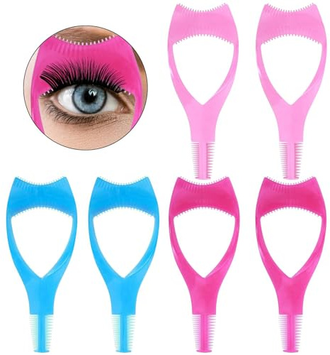 3-in-1 Eyelash Comb Set - Includes Mascara Shield, Upper & Lower Lash Guards, and Makeup Separator Brush - 6PCS Eyelash Tools for Perfect Makeup Application for Women and Girls