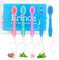 Erinde 12 Pcs 5 in 1 Mini Zahnbürste & Zahnseide with Zahnpasta + Zahnstocher + Zungenschaber, Mini Weiches Reisezahnbürstenset, Geeignet für Arbeit oder Reisen (Blau + Rosa + Grün + Lila）