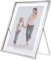 HOMOCONO transparenter Fotorahmen Liebesbilderrahmen für Paare Fotorahmen-Displayhalterung Hochzeitsrahmen tischgestell table shelf Desktop-Bilderrahmen Fotorahmen aus Glas Metall Silver