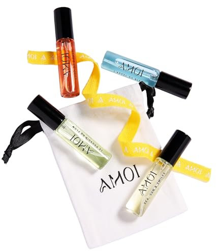 AMOI - Entdeckungsset 4 Parfums 10 ml - Eau de Parfum Entspannung, Konzentration, Energie, Freude - +85% Natürlich -Emotionsbooster