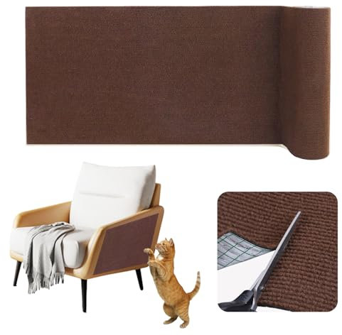 Alfombra rascador para Gatos Adhesivo Protector Sofa Gatos arañazo rascador Sofa Adhesivo (marrón Oscuro, 40cm×2m)