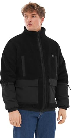 Johnny Urban Teddyjacke Damen & Herren Schwarz - Carson - Unisex Sherpa Fleecejacke für Herbst & Winter - Outdoor Teddy Jacke Warm - Warme Übergangsjacke