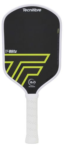 Tecnifibre TF-Blitz - Paleta de pickleball de 15 mm con núcleo de polipropileno de panal y cara compuesta cruda (diseñada y fabricada por SixZero)