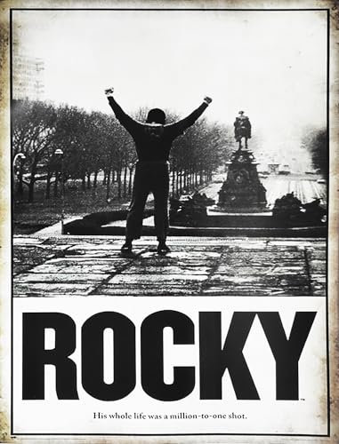 KUSTOM ART Poster Decorativo da Parete Serie Locandine Film Celebri Rocky con Sylvester Stallone Stampa Artistica su Carta Patinata 40x30 cm Senza Cornice