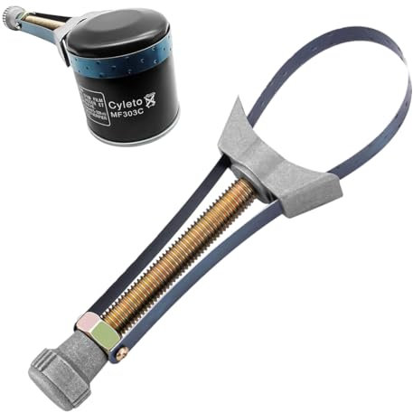 Llave de filtro de aceite con correa ajustable, llave de filtro de aceite con correa de metal, llave de correa para extracción, extracción de filtro de aceite, herramienta universal para quitar el