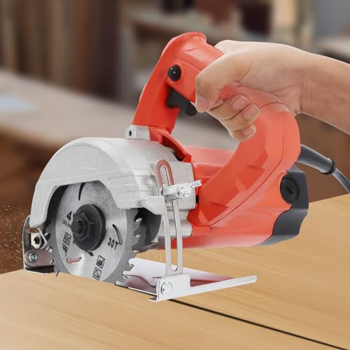 1580W Dry Stone Cutter, Electric Cutting Machine Disc Cutter Concrete Saw Electric Granite Tile Cutter, Cut Off Saw for Cutting Concrete Wood Stone Brick, 0-34mm