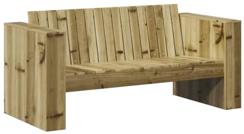 vidaXL Garten-Sofa Grün 134 x 60 x 62 cm Massives Kiefernholz, Garten und Terrasse, rustikales Outdoor-Sofa, langlebige Kieferholz-Sitzgelegenheit, entspannen im Sommer