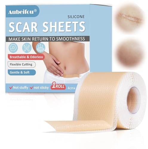 4x300cm Nastro di cicatrici in silicone,nastro in silicone morbido per cicatrici,Nastro traspirante per cicatrici,Silicone Scar Sheets,Ideali per Diverse Necessità di Cicatrici
