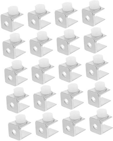 SEWACC 20 pezzi Staffe per Mensole in Vetro Supporto per Ripiani in Vetro da Bagno Clip Fissaggio Resistenti per Mensole Facile Installazione Muro