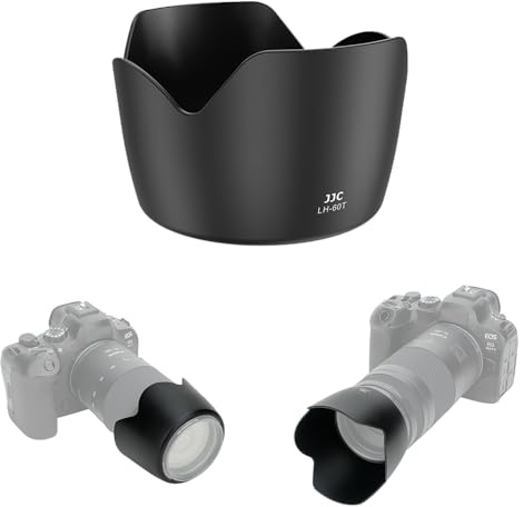 JJC ET-60 Lens Hood Shade for Canon RF 75-300mm f/4-5.6, EF 75-300mm f/4-5.6 III, EF-S 55-250mm f/4.5-5.6 is II, Replaces Canon ET-60, Reversible & Compatible with 58mm Filter/Lens Cap