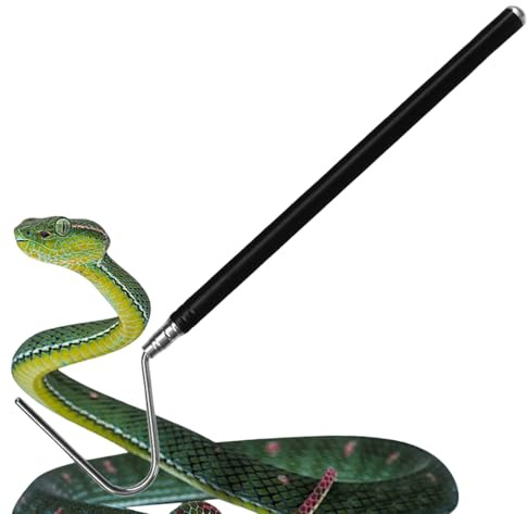 VBSYUYQ 26 Retractable Snake Hook for Pet Reptile Daily Care | 26 inch retractable 304 stainless steel snake hook,duckbill head reptile handling tool for pet snake daily feeding cleaning