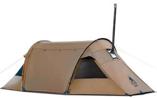 OneTigris Raven NEST Hot Tent with Stove Jack, Spacious Waterproof 2 Person Tunnel Tent for Camping, Hiking, Backpacking, Bushcraft